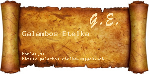 Galambos Etelka névjegykártya